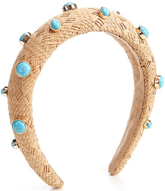Anna & Ava x Brooke Webb of KBStyled Hailey Woven Headband with Turquoise Stones