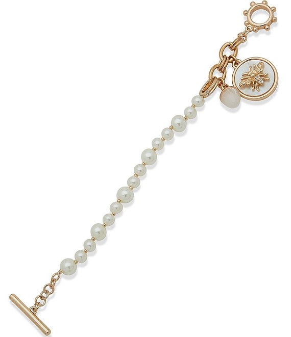 Anne Klein Women's Premium Crystal Accented Gold-Tone Charm Bracelet Watch,  10/7604CHRM in 2023 | Charm bracelet watch, Bracelet watch, Charm bracelet