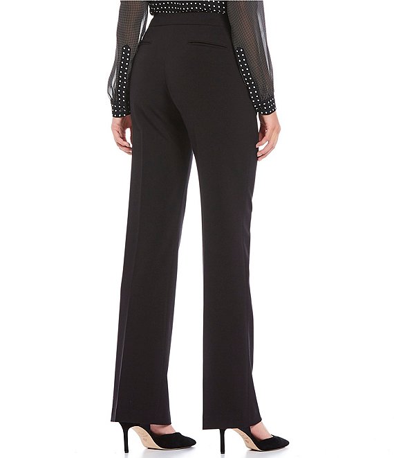 straight leg dress pants women Nicole Miller New York Womens 6 Brown High Rise Career Regular fit Anne Klein Stretch Flare Leg