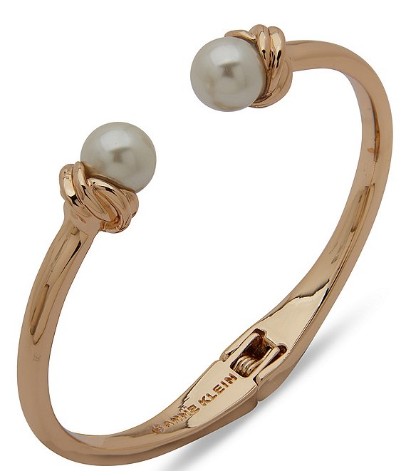 Anne Klein Blanc Knot Pearl Bangle Bracelet