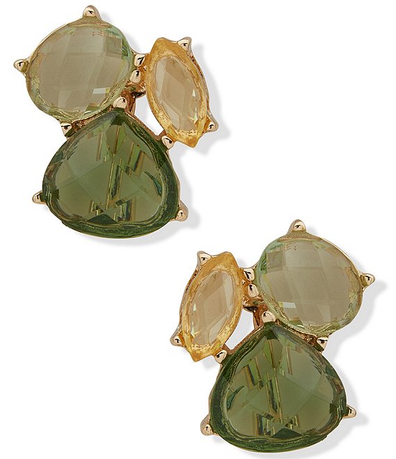 Anne Klein Cluster Stone Stud Earrings