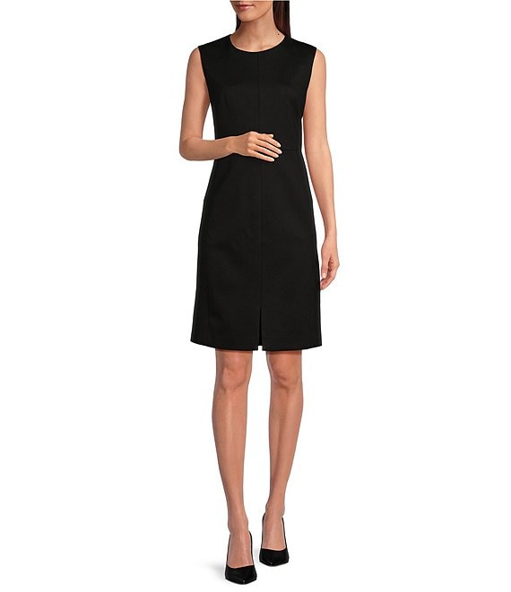 Anne Klein Front Slit Zip Back Sheath Dress | Dillard's