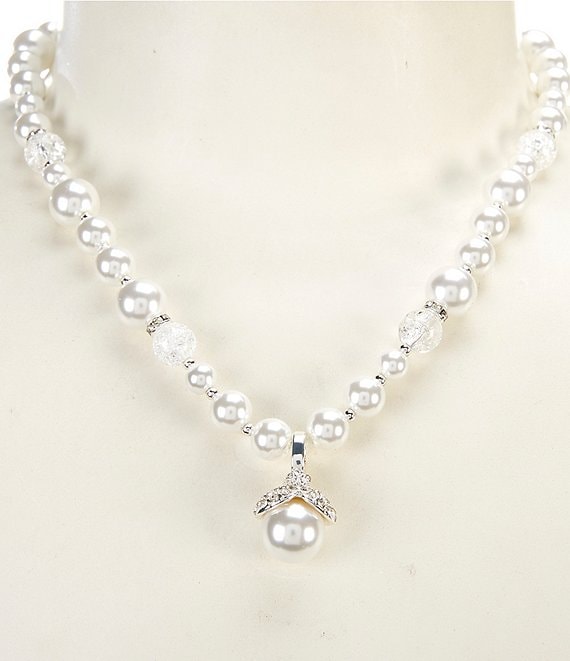 Anne Klein Pearl Short Pendant Necklace