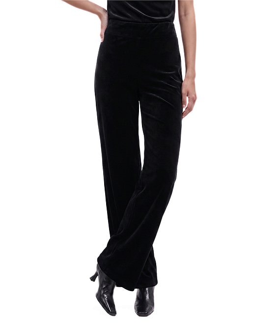 Anne Klein Petite Velvet Pull-On Wide Leg Pants