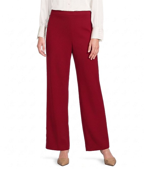 Anne Klein Sailor Collection Compression Wide Leg Sailor Pull-On Pants