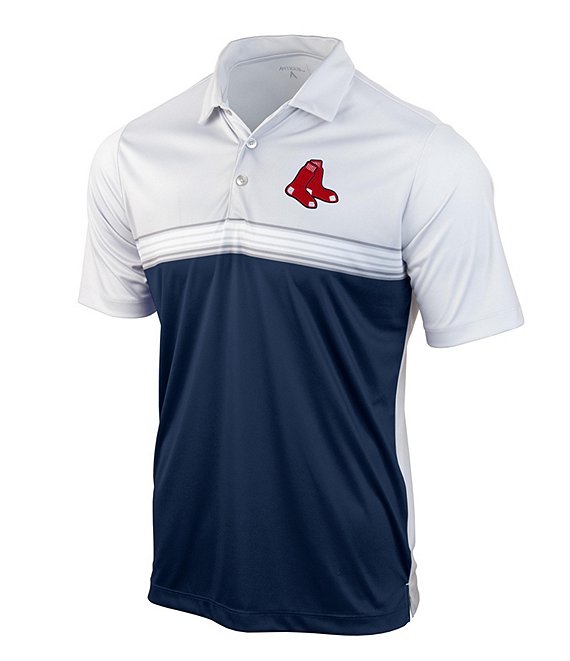 Color:Boston Red Sox Navy - Image 1 - MLB American League Answer Short-Sleeve Polo Shirt