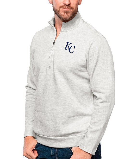 Color:Kansas City Royals Grey - Image 1 - MLB American League Gambit Quarter-Zip Pullover