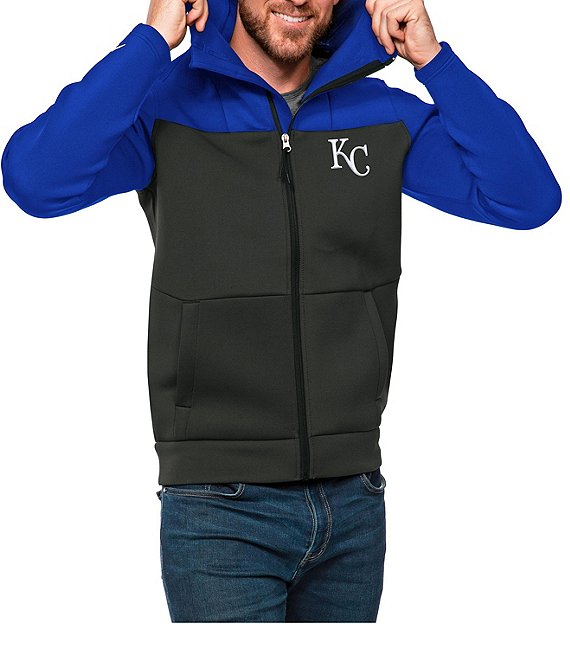 Color:Kansas City Royals Dark Royal - Image 1 - MLB American League Protect Hoodie
