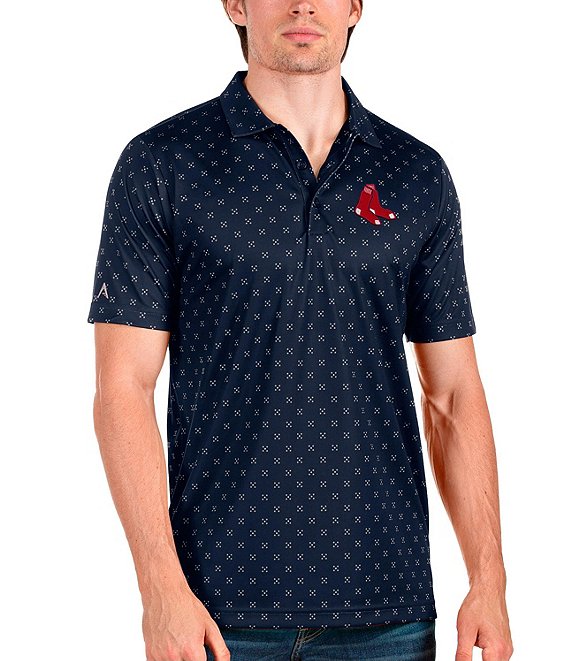 Color:Navy - Image 1 - MLB Boston Red Sox Spark Short-Sleeve Polo Shirt