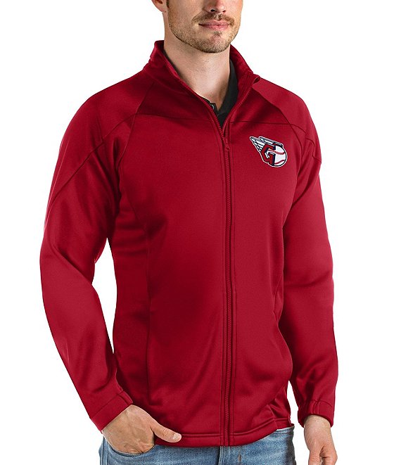 Color:Dark Red - Image 1 - MLB Cleveland Guardians Links Full-Zip Golf Jacket
