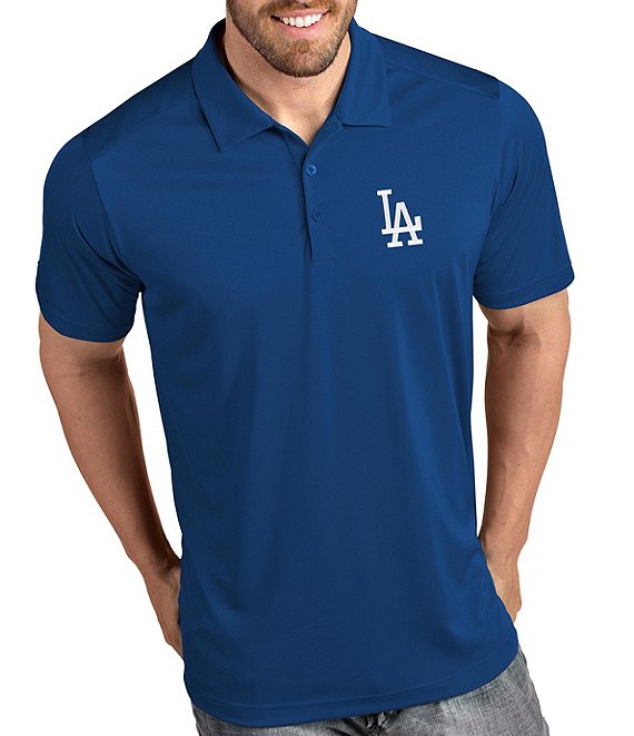 Color:Los Angeles Dodgers Dark Royal - Image 1 - MLB National League Tribute Short-Sleeve Polo Shirt