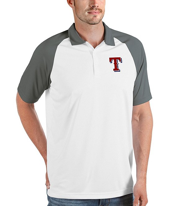 Color:White - Image 1 - MLB Texas Rangers Nova Short-Sleeve Colorblock Polo Shirt