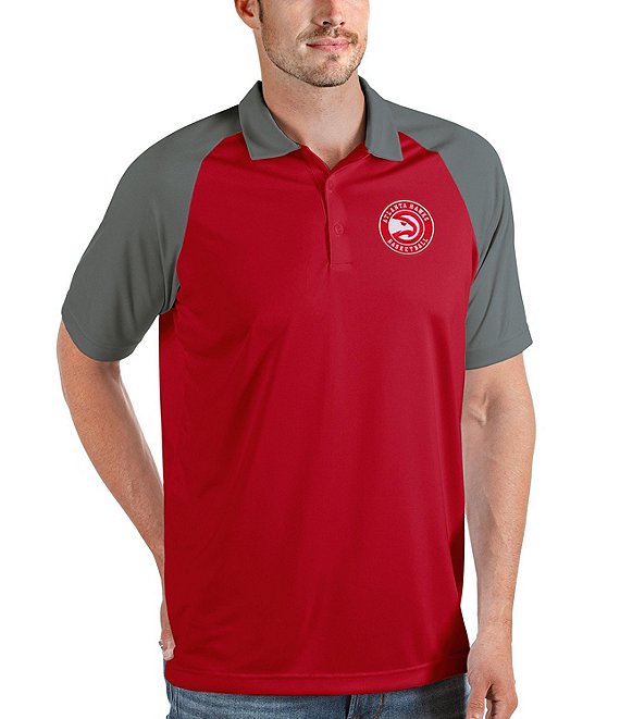 Color:Atlanta Hawks Dark Red - Image 1 - NBA Eastern Conference Nova Short-Sleeve Polo Shirt