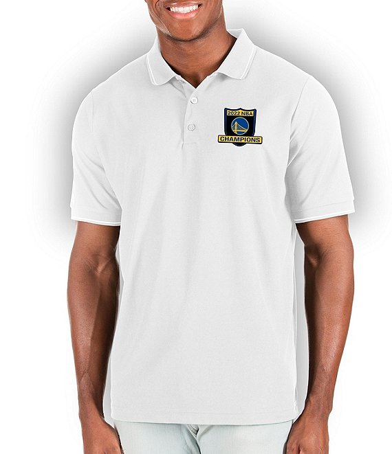 Color:White - Image 1 - NBA Golden State Warriors 2022 World Champions Affluent Short-Sleeve Polo Shirt