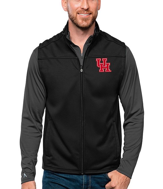 Color:Houston Cougars Black - Image 1 - NCAA AAC Links Full-Zip Golf Vest