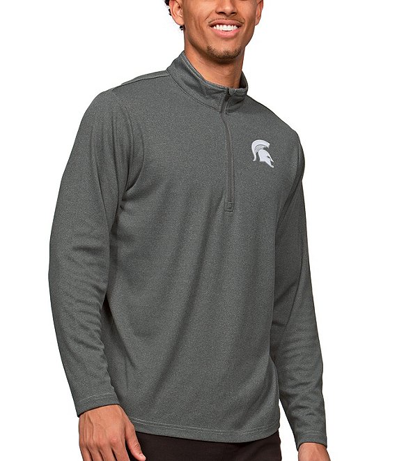 Color:Michigan State Spartans Charcoal - Image 1 - NCAA Big 10 Epic Quarter-Zip Pullover