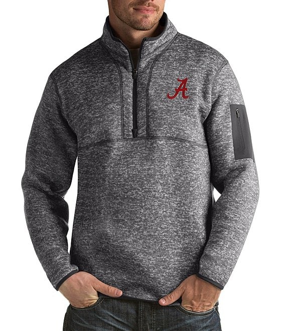 Color:Alabama Charcoal - Image 1 - NCAA Fortune Quarter-Zip Pullover