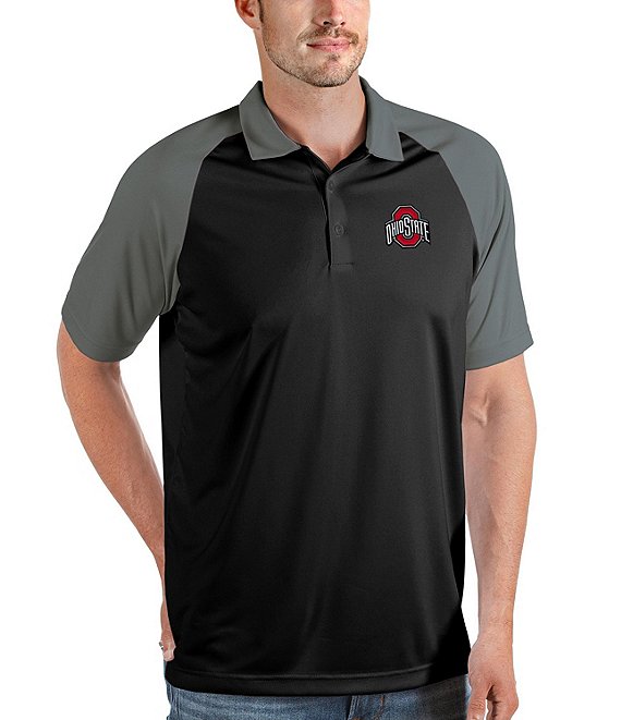 Color:Ohio State Buckeyes Black - Image 1 - NCAA Nova Short-Sleeve Polo Shirt