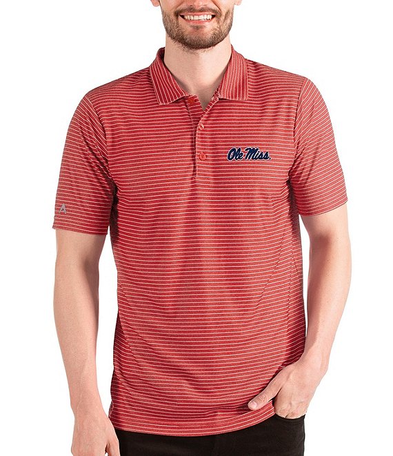 Color:Ole Miss Rebels Dark Red/White - Image 1 - NCAA SEC Esteem Short-Sleeve Polo Shirt