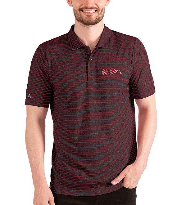 Color:Ole Miss Rebels Black/Dark Red - Image 1 - NCAA SEC Esteem Short-Sleeve Polo Shirt