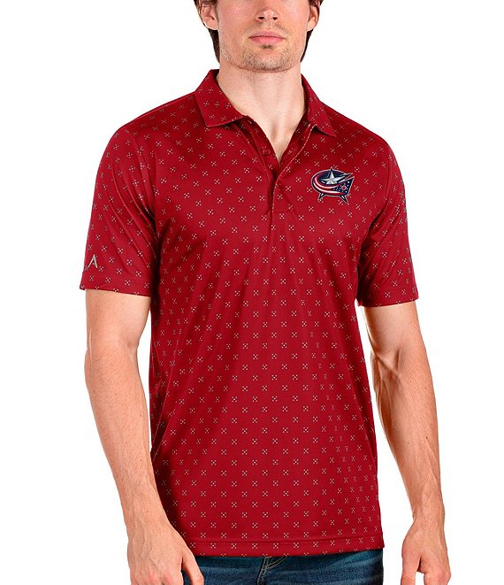 Color:Columbus Blue Jackets Dark Red Multi - Image 1 - NHL Eastern Conference Spark Short-Sleeve Polo Shirt