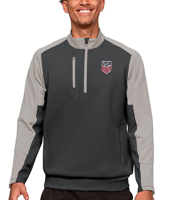 Color:Dark Grey - Image 1 - USA Soccer Team Quarter-Zip Pullover