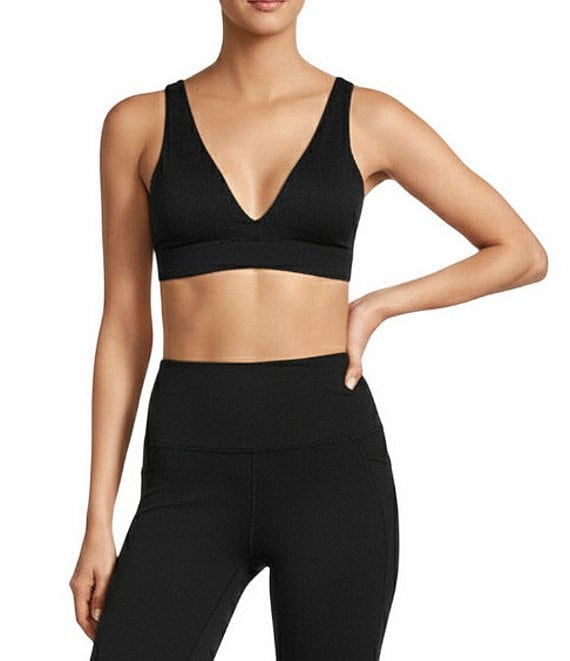 Antonio Melani Active Focus Lightweight V-Neck Coordinating Sports Bra, Black - Image 1