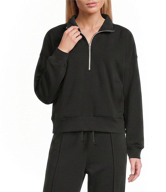 Antonio Melani Active Tencel Stand Collar Quarter Zip Long Sleeve