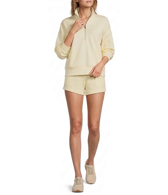 Antonio Melani Active Tencel Stand Collar Quarter Zip Long Sleeve Coordinating Sweatshirt