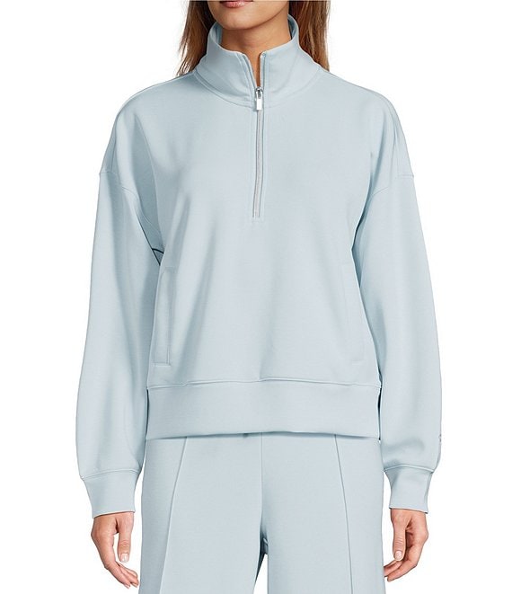 Antonio Melani Active Tencel Stand Collar Quarter Zip Long Sleeve