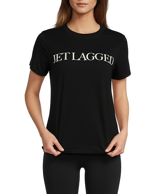 Antonio Melani Active Jet Lag Short Sleeve Relaxed Fit Top, Black - Image 1