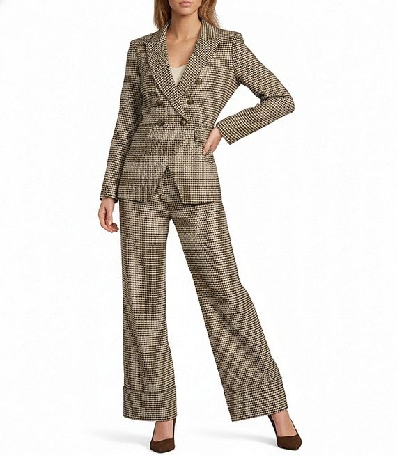 Antonio Melani Antonio Melani Aurora Plaid Notch Collar Long Sleeve Button Front Blazer, Desert Chive - Image 4