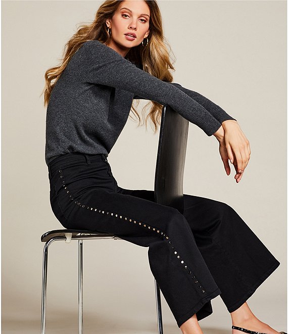 Antonio Melani Bojang Denim Wide Leg Studded Pants | Dillard's