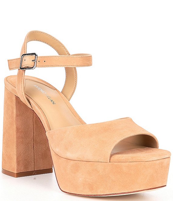 Color:Dk Sierra Tan - Image 1 - Bonny Suede Platform Block Heel Sandals