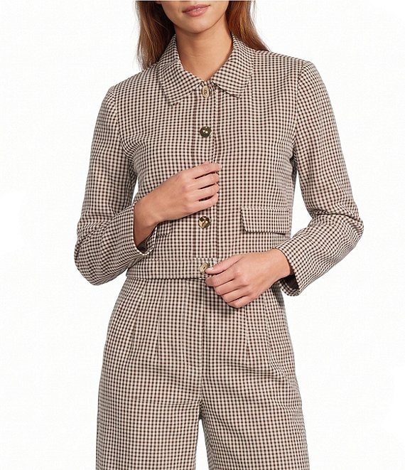 Antonio Melani Dakotah Gingham Button Front Coordinating Jacket