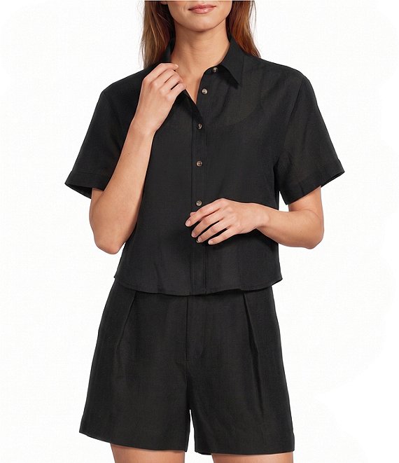 Antonio Melani Della Linen Button Front Coordinating Blouse