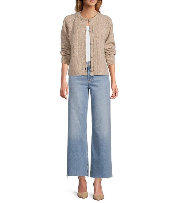 Antonio Melani Antonio Melani Emilia Wool Blend Button Front Long Sleeve Cardigan, Camel - Image 3