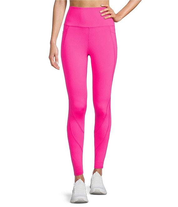 Zpanxa Yogo Pants with Pockets, Women's Solid High Waist Hip Stretch  Running Five Points Yoga Pants With Blouse, Tummy Control Printed Pants for Workout  Yoga Hot Pink M 