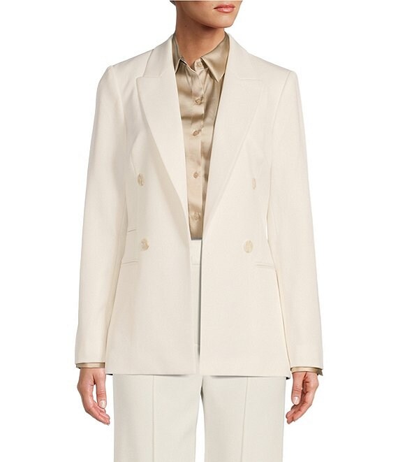 Color:Ivory - Image 1 - Hunter Double Breasted Twill Jacket