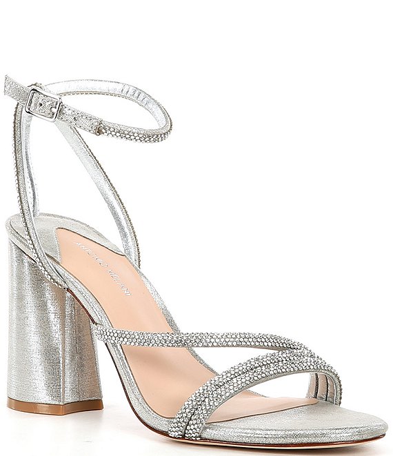 Antonio Melani Kameron Rhinestone Strap Block Heel Dress Sandals ...