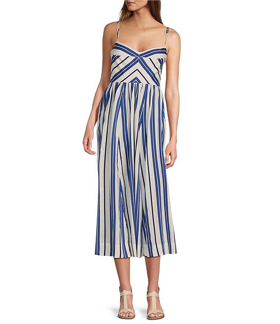 Antonio Melani Kismet Printed Cotton Stripe Sweetheart Neckline ...