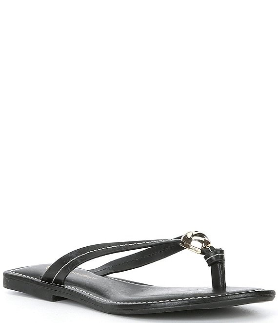 Antonio Melani Kylan Leather Ornamented Thong Sandals