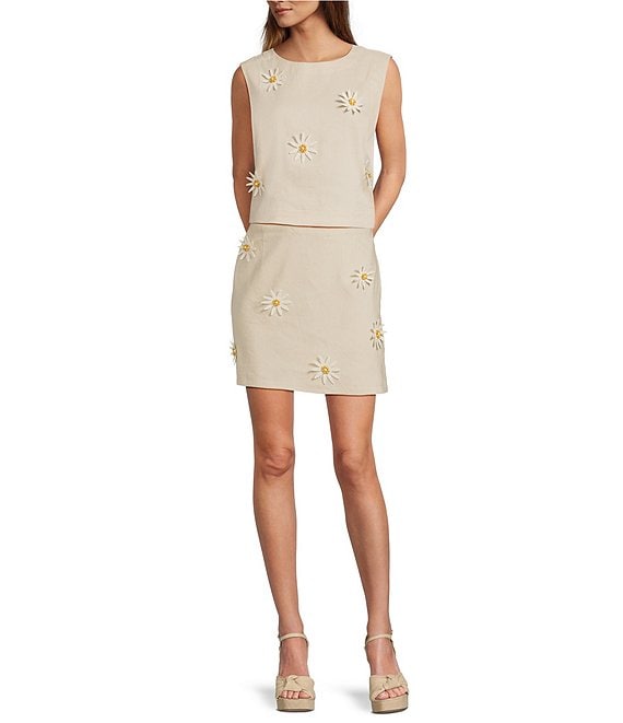 Antonio Melani Madelyn Shell Flower Line Sleeveless Coordinating Blouse