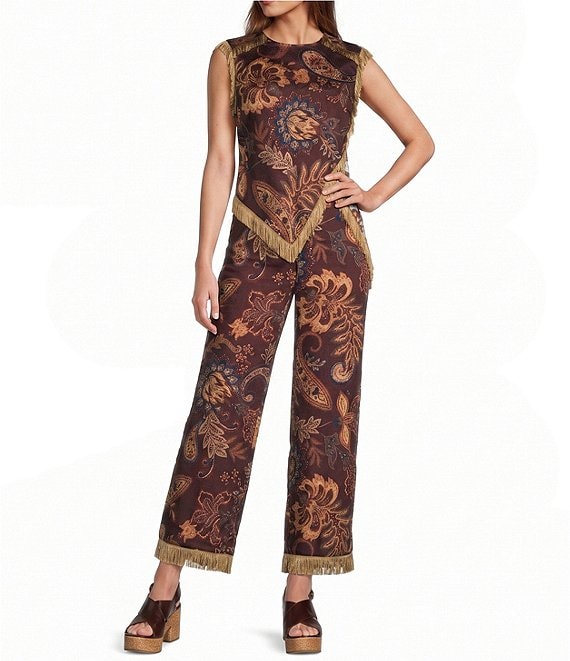 Antonio Melani Coordinating Margaret Paisley Flat Front Pants
