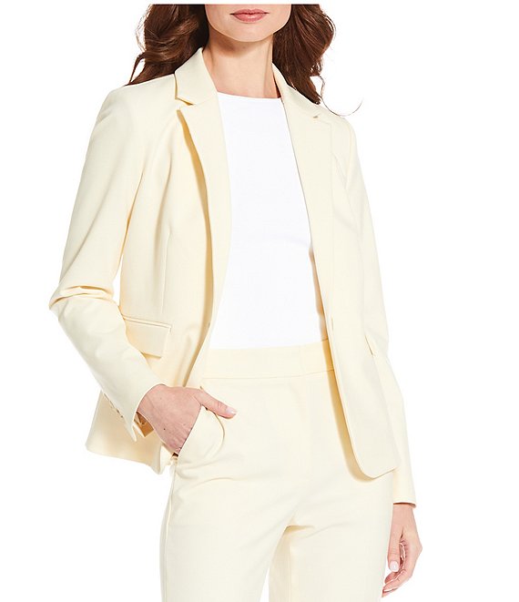 Antonio Melani Naya Slub Suiting Long Sleeve One Button Blazer, Butter - Image 1