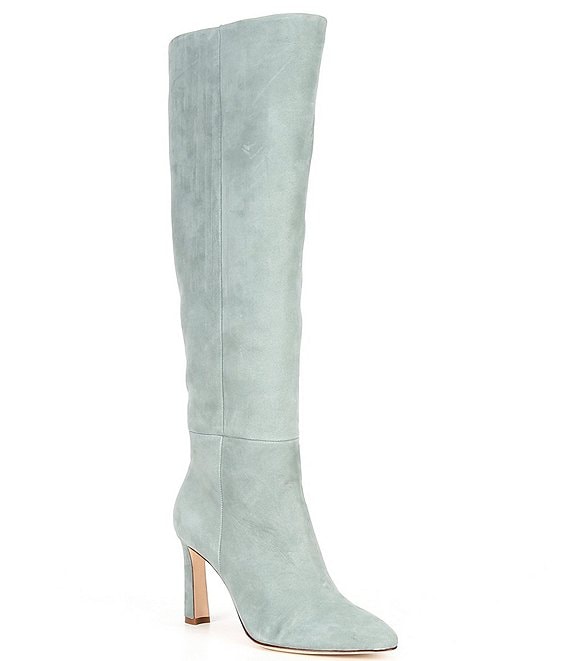Color:Alpine Frost - Image 1 - Nubuck Stellah Slim Calf Knee-High Dress Boots