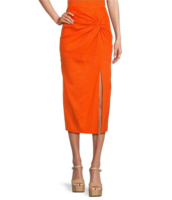 Midi-skirt with front slit - Woman