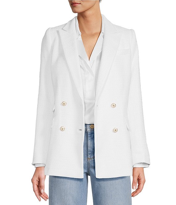 Antonio Melani Riviera Tweed Notch Lapel Long Sleeve Blazer Jacket ...