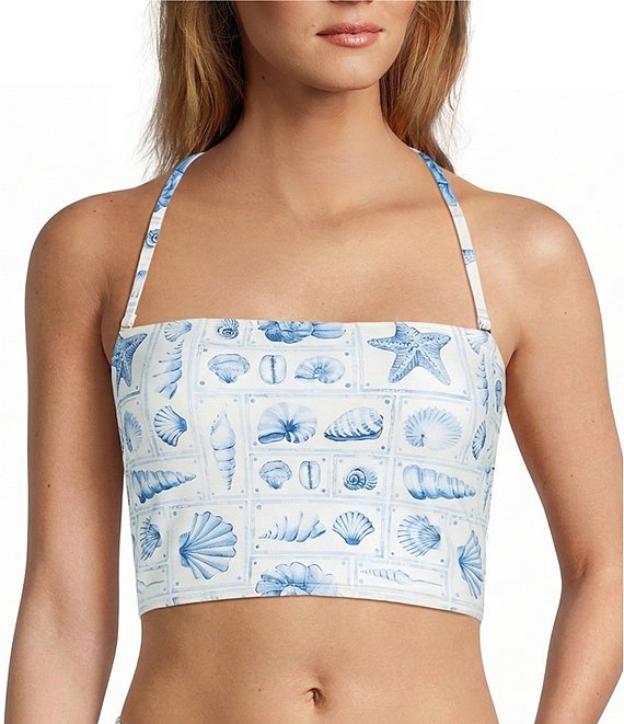 Antonio Melani Seashell Gallery Detachable Halter Strap Bandeau Swim Top