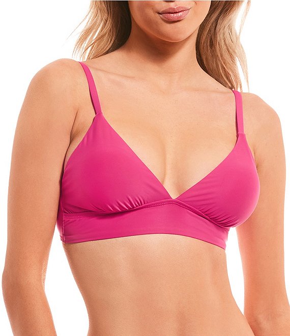 Color:Luminous Pink - Image 1 - Solid Midikini Swim Top